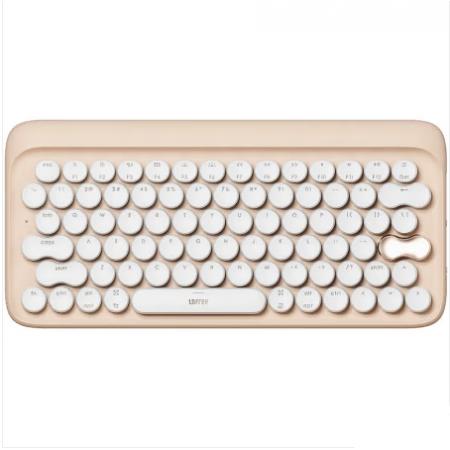 洛斐（LOFREE）圆点机械键盘无线蓝牙多系统兼容多功能电脑笔记本办公家用 奶茶色单键盘