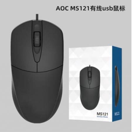 AOC MS121有线鼠标工厂商务鼠标办公USB游戏电脑台式机笔记本鼠标