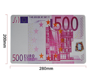 中性 欧元、美金外币垫 无锁边鼠标垫 尺寸：200*280*2mm外币图案(10片）