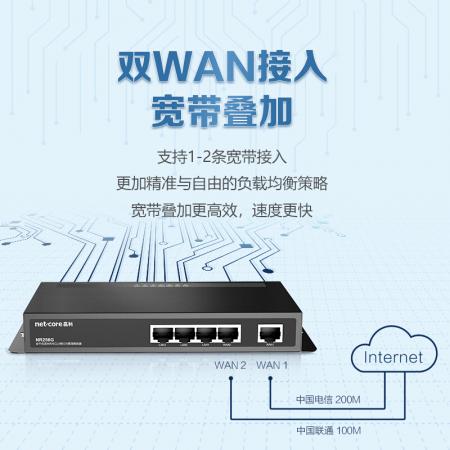 磊科 NR256G 双WAN口全千兆上网行为管理企业路由 PPPOE认证