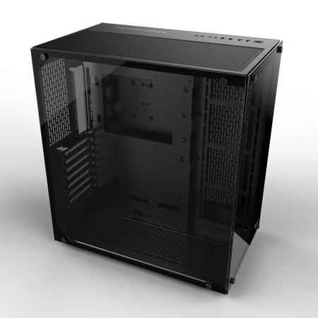 航嘉 阿波罗钢化玻璃电竞游戏机箱 黑色