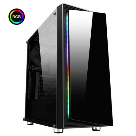 先马 灵狐3 台式电脑主机箱 RGB炫彩灯光/异形钢化玻璃/6风扇位/支持ATX主板 