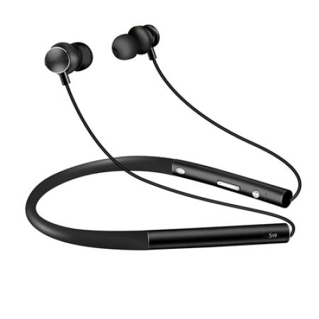 声籁 S19 蓝牙耳机无线运动入耳挂脖式 通用于苹果安卓华为 黑色