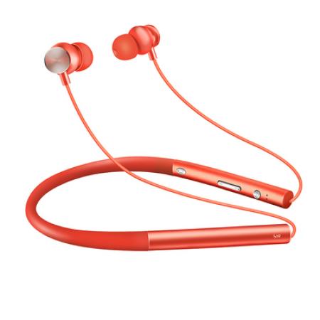 声籁 S19 蓝牙耳机无线运动入耳挂脖式 通用于苹果安卓华为 红色