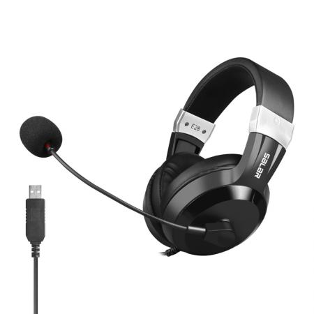 声籁 E28 头戴式耳机 电脑英语听力听说考试 单USB接口