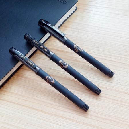 得力 S66 连中三元考试中性笔签字水笔 0.5mm全针管黑色12支/盒