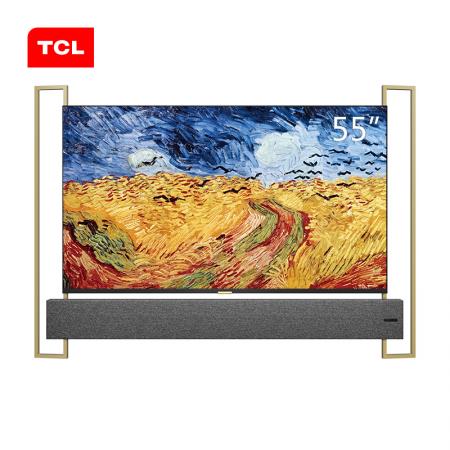 TCL XESS 55A100U 55英寸 东方美学 浮窗全场景TV 艺术电视 黑色