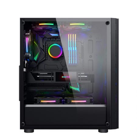TT 途腾K31 炫彩版  RGB风扇*4 电脑台式机游戏水冷机箱 黑色
