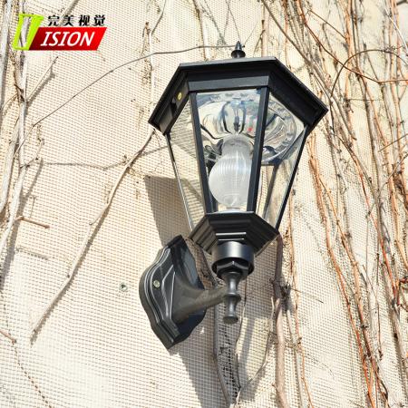 完美视觉  GT012A-W-PIR 太阳能自动感应景区别墅壁灯景观庭院灯 铝合金灯体，钢化玻璃灯罩