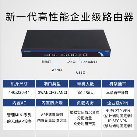 华三（H3C）ER3200G2 多WAN口全千兆企业级VPN网关路由器 内置AC防火墙 带机量100-150