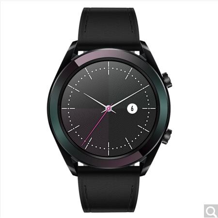 华为 WATCH GT 雅致款 钢色 华为手表 (一周续航+户外运动手表+实时心率+睡眠监测+NFC支付)黑色