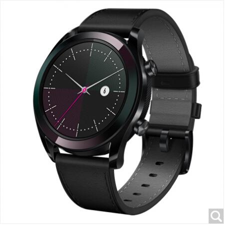 华为 WATCH GT 雅致款 钢色 华为手表 (一周续航+户外运动手表+实时心率+睡眠监测+NFC支付)黑色