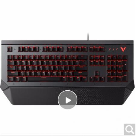 雷柏 V780S 单色背光 铝合金面板有线机械键盘 黑色光轴