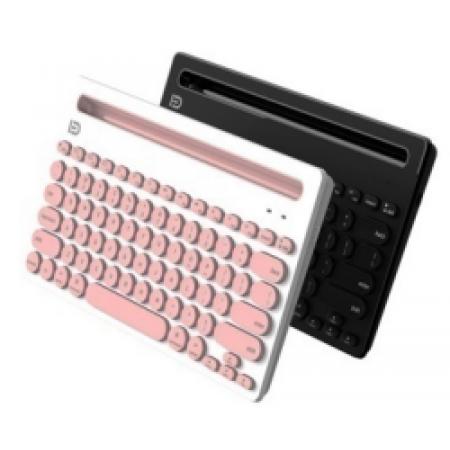 富德 IK3381无线蓝牙键盘薄款朋克复古 粉色