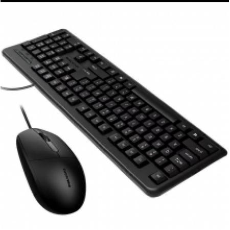 长城KM310商务办公用游戏台式笔记本有线键鼠套装 USB+USB接口 黑色