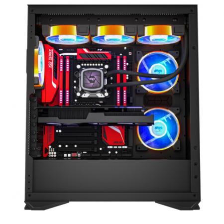 爱国者（aigo） YOGO M2 PRO全侧透游戏水冷台式电脑机箱 黑色