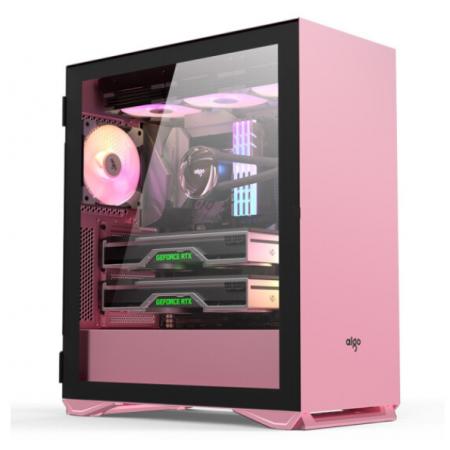 爱国者（aigo） YOGO M2 PRO全侧透游戏水冷台式电脑机箱 粉色