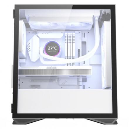 爱国者（aigo）YOGO M2白色 支持M-ATX主板/240水冷/钢化玻璃全...
