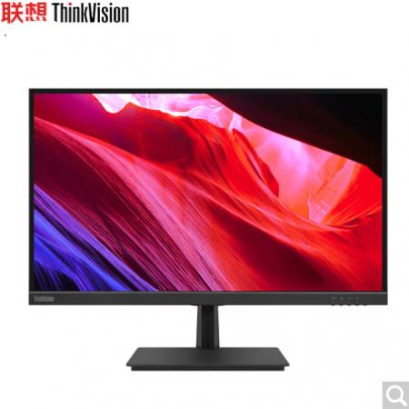 联想ThinkVision T24A-20 23.8英寸商用办公显示器 液晶显示器/超窄边框/低蓝光 VGA+HDMI接口
