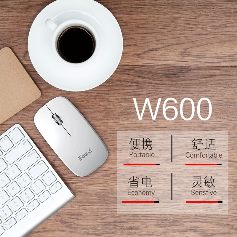 方正  W300 2.4G无线鼠标 白色